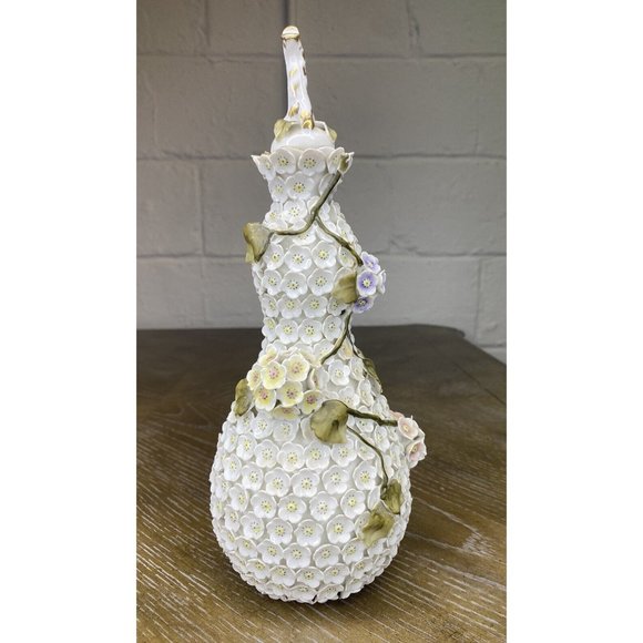 Antique Meissen Style Snowball Schneeballen Flower Perfume Bottle Vanity Cologne - Picture 4 of 12